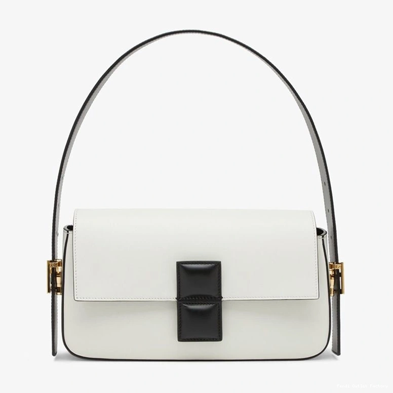 Affordable HOT Baguette Nappa White Bag Fendi Medium Twist Leather In 0817